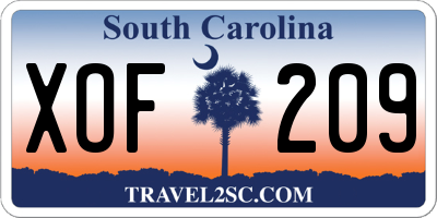 SC license plate XOF209