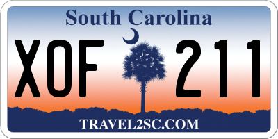 SC license plate XOF211
