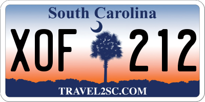 SC license plate XOF212