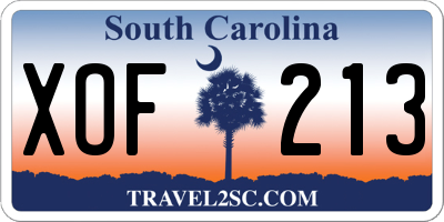 SC license plate XOF213