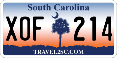 SC license plate XOF214