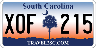 SC license plate XOF215