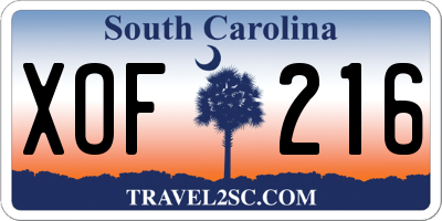 SC license plate XOF216