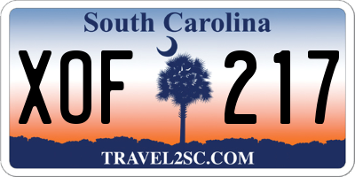 SC license plate XOF217