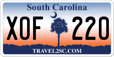 SC license plate XOF220