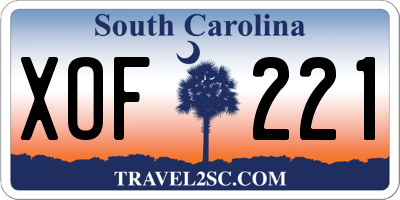 SC license plate XOF221