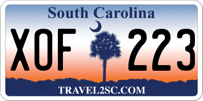 SC license plate XOF223