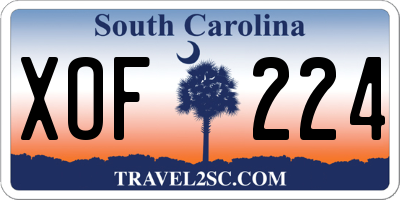 SC license plate XOF224