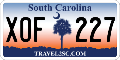 SC license plate XOF227