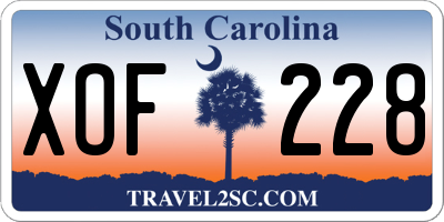 SC license plate XOF228
