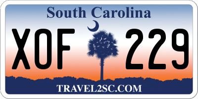 SC license plate XOF229