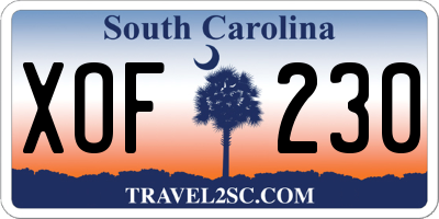 SC license plate XOF230