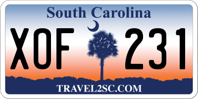 SC license plate XOF231