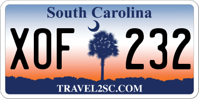 SC license plate XOF232
