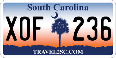 SC license plate XOF236