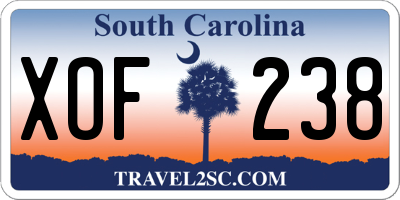 SC license plate XOF238