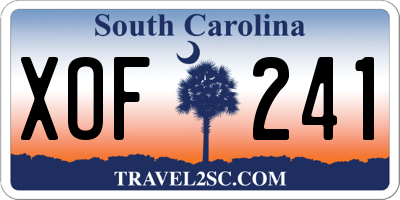 SC license plate XOF241