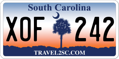 SC license plate XOF242