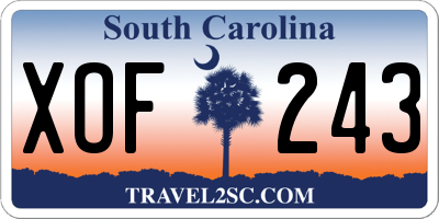 SC license plate XOF243