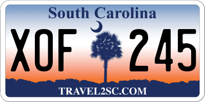 SC license plate XOF245