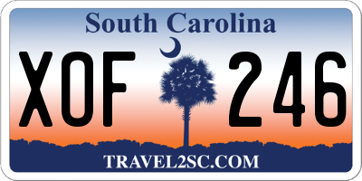 SC license plate XOF246