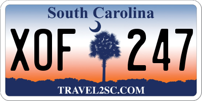 SC license plate XOF247