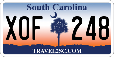 SC license plate XOF248
