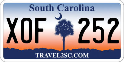 SC license plate XOF252