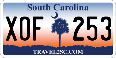 SC license plate XOF253