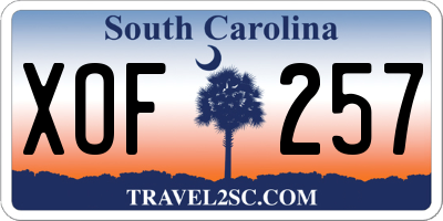SC license plate XOF257