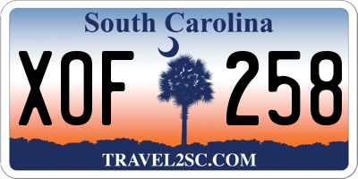 SC license plate XOF258