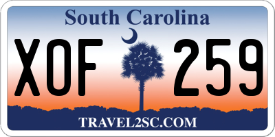 SC license plate XOF259
