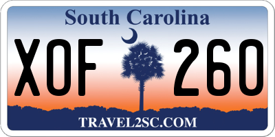 SC license plate XOF260