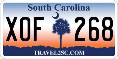 SC license plate XOF268