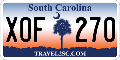 SC license plate XOF270