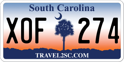SC license plate XOF274