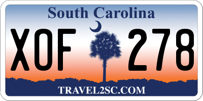 SC license plate XOF278