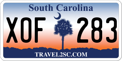 SC license plate XOF283