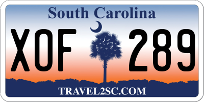 SC license plate XOF289