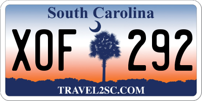 SC license plate XOF292