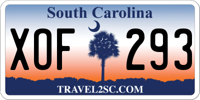 SC license plate XOF293