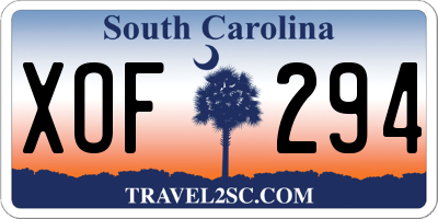 SC license plate XOF294