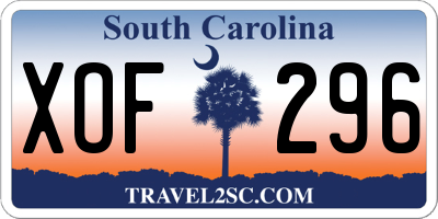 SC license plate XOF296