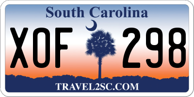 SC license plate XOF298