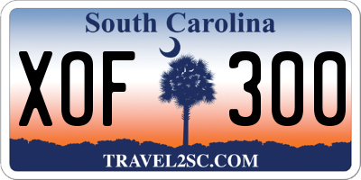 SC license plate XOF300