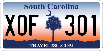 SC license plate XOF301