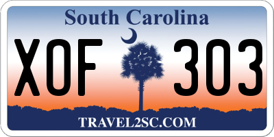 SC license plate XOF303