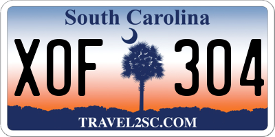 SC license plate XOF304