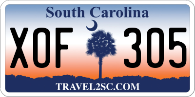 SC license plate XOF305