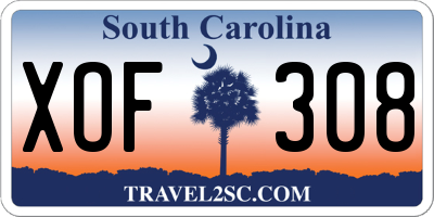 SC license plate XOF308